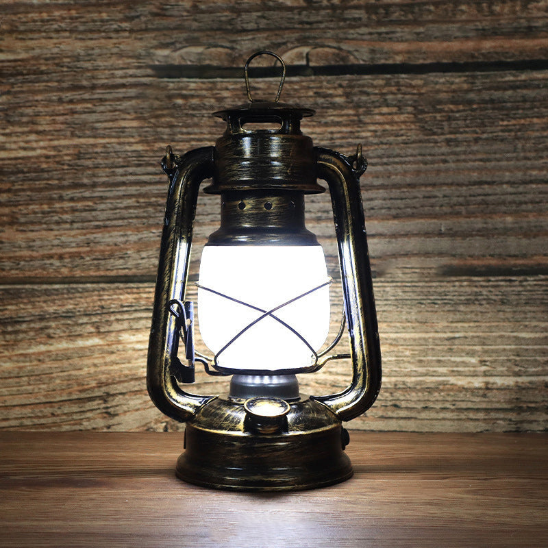 Klassische rustikale runde Pferde-Tischlampe mit LED-Beleuchtung