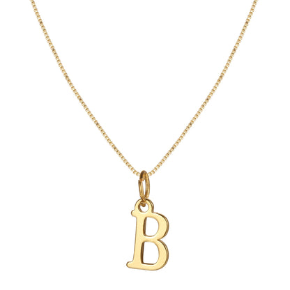 Schlichte Halskette mit Initialenanhänger aus 14-karätigem Gold