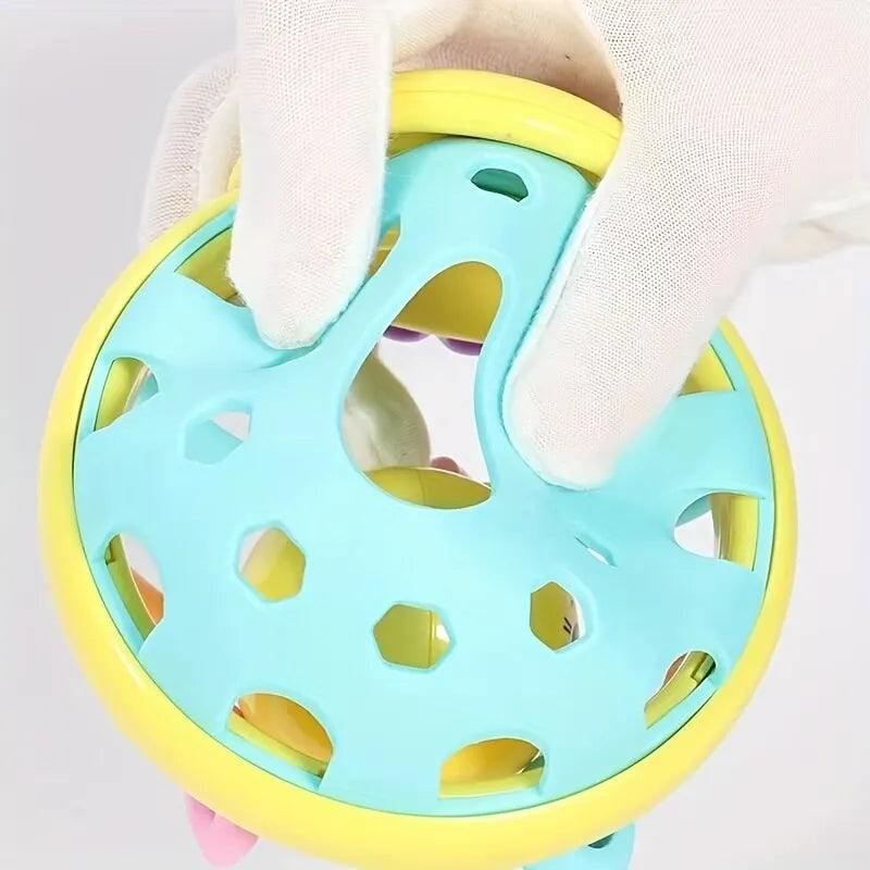 Baby Sensory Rattle Ball with Built-in Bell, Easy to Grip, Unisex Design, Safe for Age 1+