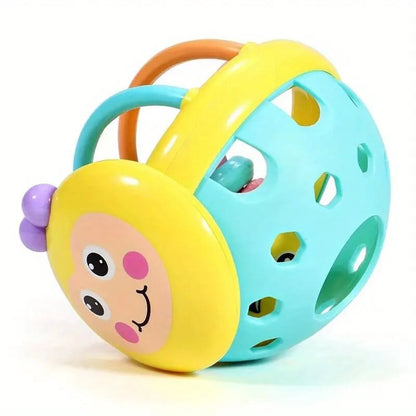 Baby Sensory Rattle Ball with Built-in Bell, Easy to Grip, Unisex Design, Safe for Age 1+