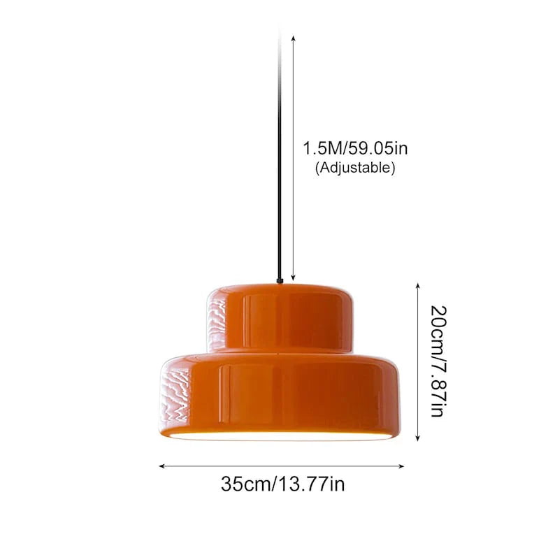 Modern Vintage Bauhaus Orange Pendant Light