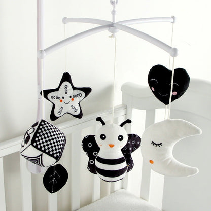 Black and White Baby Crib Mobile Music Box
