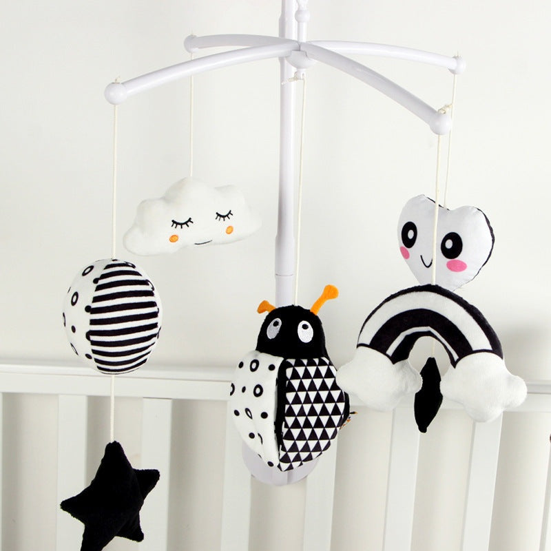 Black and White Baby Crib Mobile Music Box