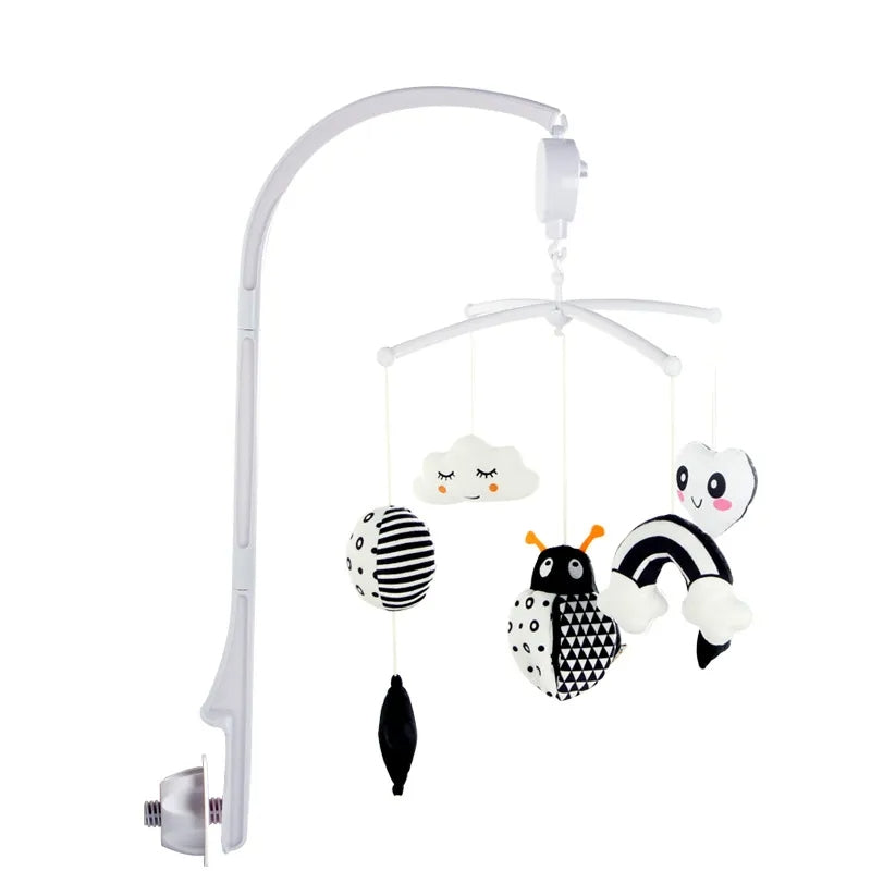 Black and White Baby Crib Mobile Music Box
