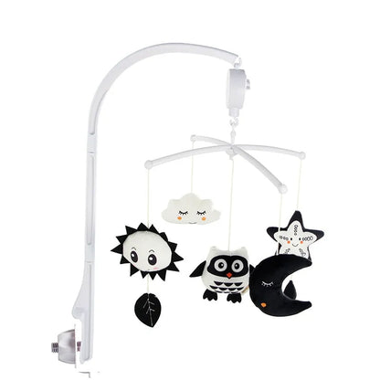Black and White Baby Crib Mobile Music Box