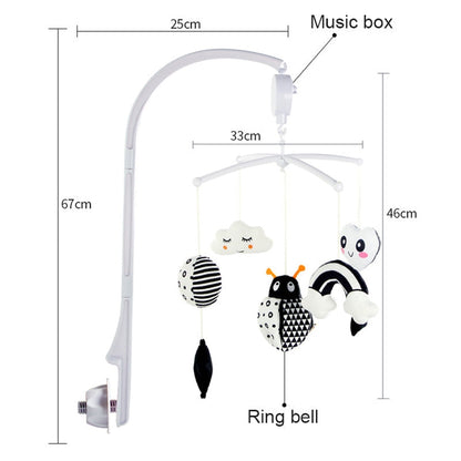 Black and White Baby Crib Mobile Music Box