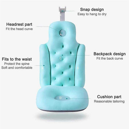 Breathable Quick-Dry Bathtub Cushion for Adults, Soft Support