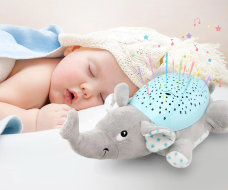 Soft Baby Night Light Plush Toy with Music and Stars