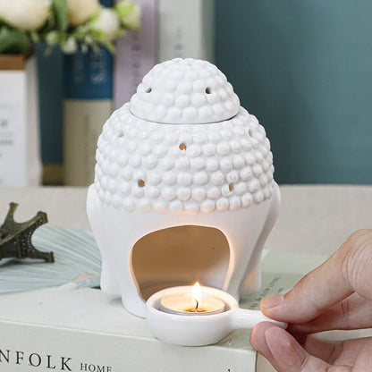 Ceramic Buddha Head Aromatherapy Candle Burner