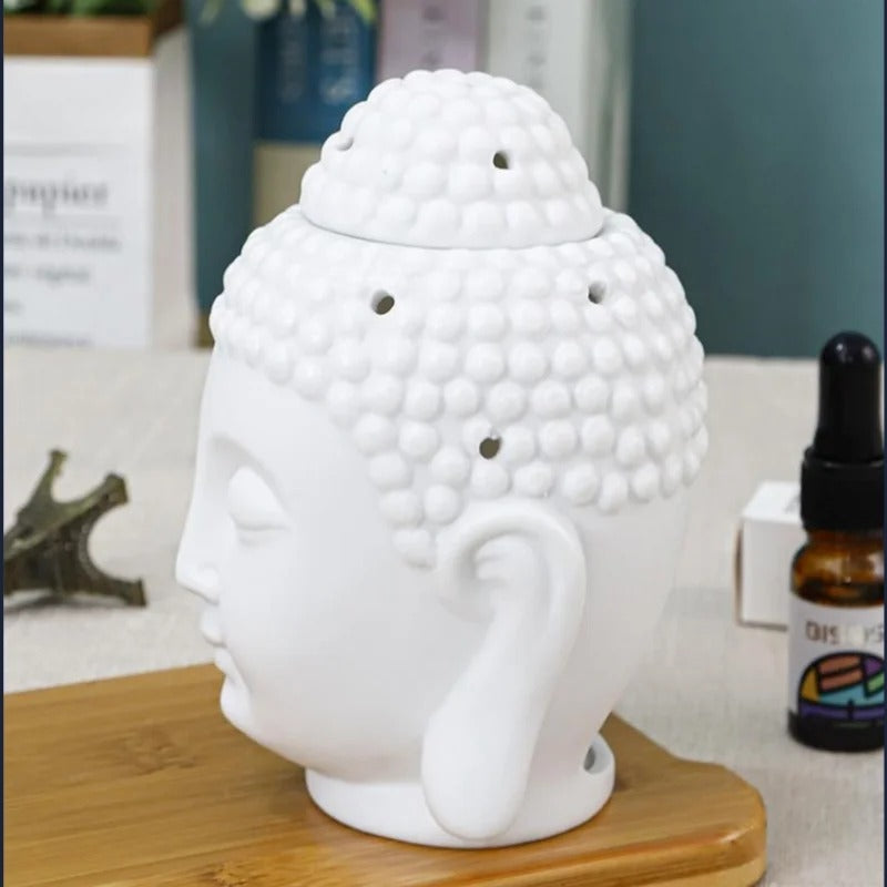 Ceramic Buddha Head Aromatherapy Candle Burner