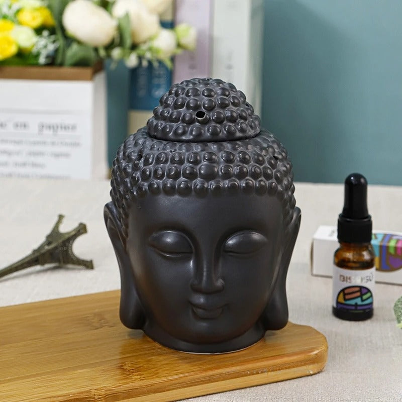 Ceramic Buddha Head Aromatherapy Candle Burner