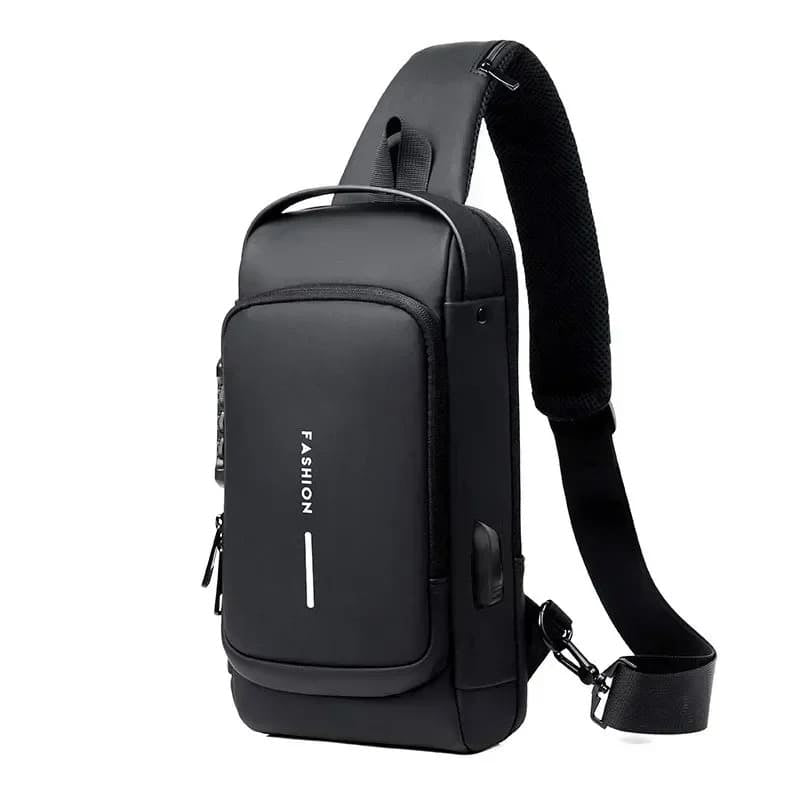 Secure Crossbody Sling Bag for Men with USB Charge Pocket