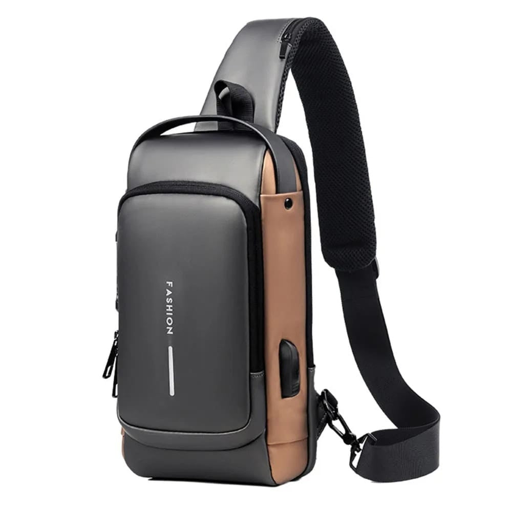 Secure Crossbody Sling Bag for Men with USB Charge Pocket