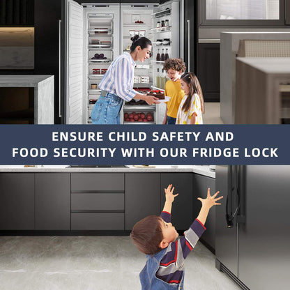 Childproof Refrigerator Door Lock with Keys, Baby Safety Cable Latch