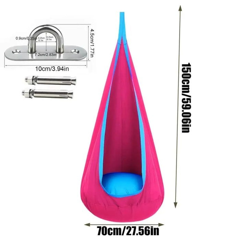 Kids Indoor Hammock Swing with Soft Cushion Set