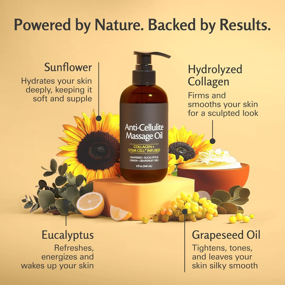 Collagen Firming Anti-Cellulite Body Oil Relaxes Your Body and Brightens, Smooths Skin