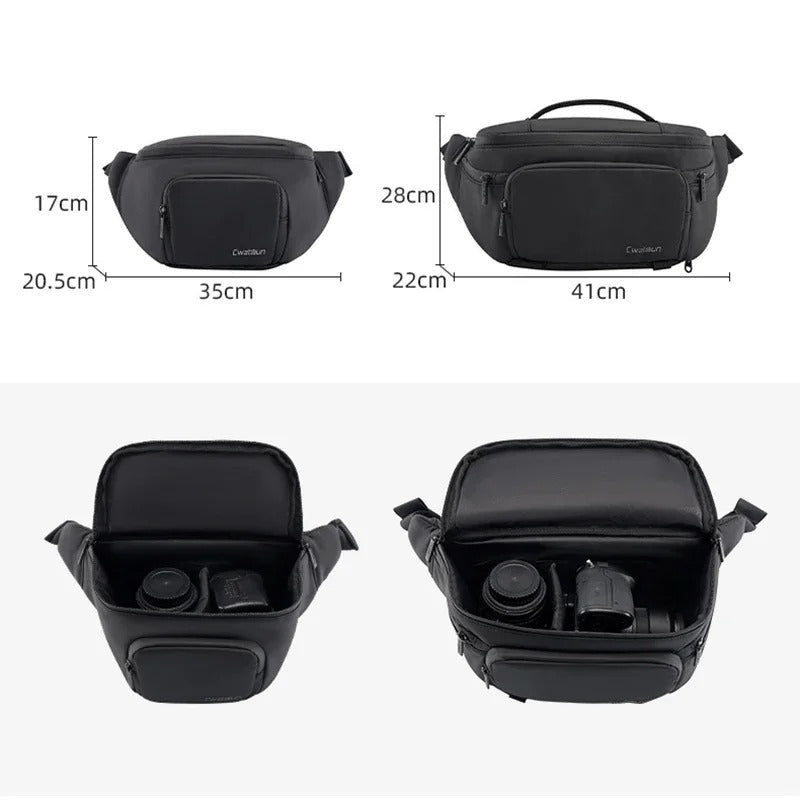Compact Waterproof Camera Bag for Outdoor Use Crossbody, Sling, and Waist Bag