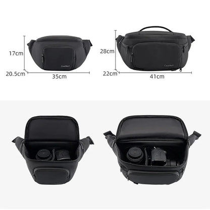 Compact Waterproof Camera Bag for Outdoor Use Crossbody, Sling, and Waist Bag