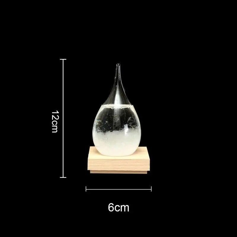 Beautiful Glass Weather Station with Wood Stand