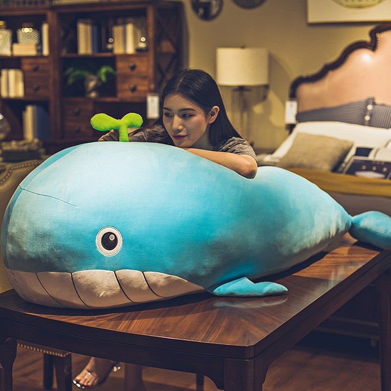Cute Oversized Dolphin Whale Plush Doll with Big Eyes