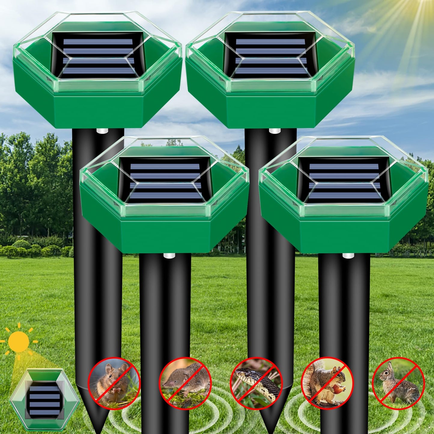 Outdoor Pest Control Mole Repeller 4-Pack - Halri