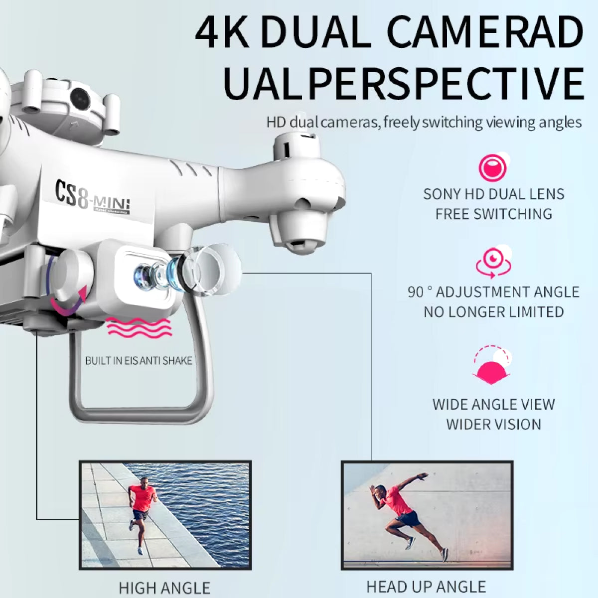 4K Dual Camera GPS Drone for Winter Sports Action
