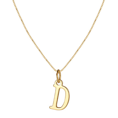 Schlichte Halskette mit Initialenanhänger aus 14-karätigem Gold