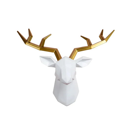 Wildlife Deer Head Wall Art Wooden Antler Decor - Halri