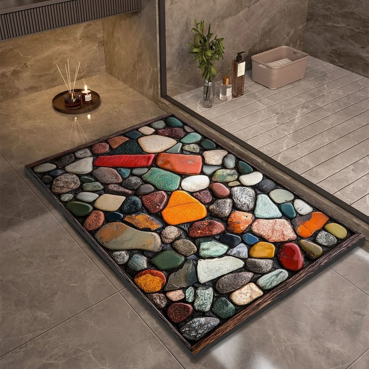 Soft Grip Bathroom Mat – Fast Drying, Slip Resistant, Various Sizes - Halri