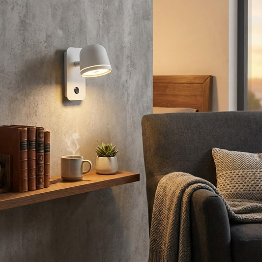 Adjustable Brightness LED Wall Lamp with Swing Arm - Halri