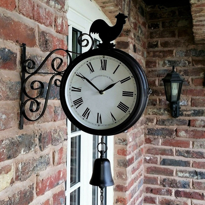 Vintage Style Reversible Black Wall Clock - Halri