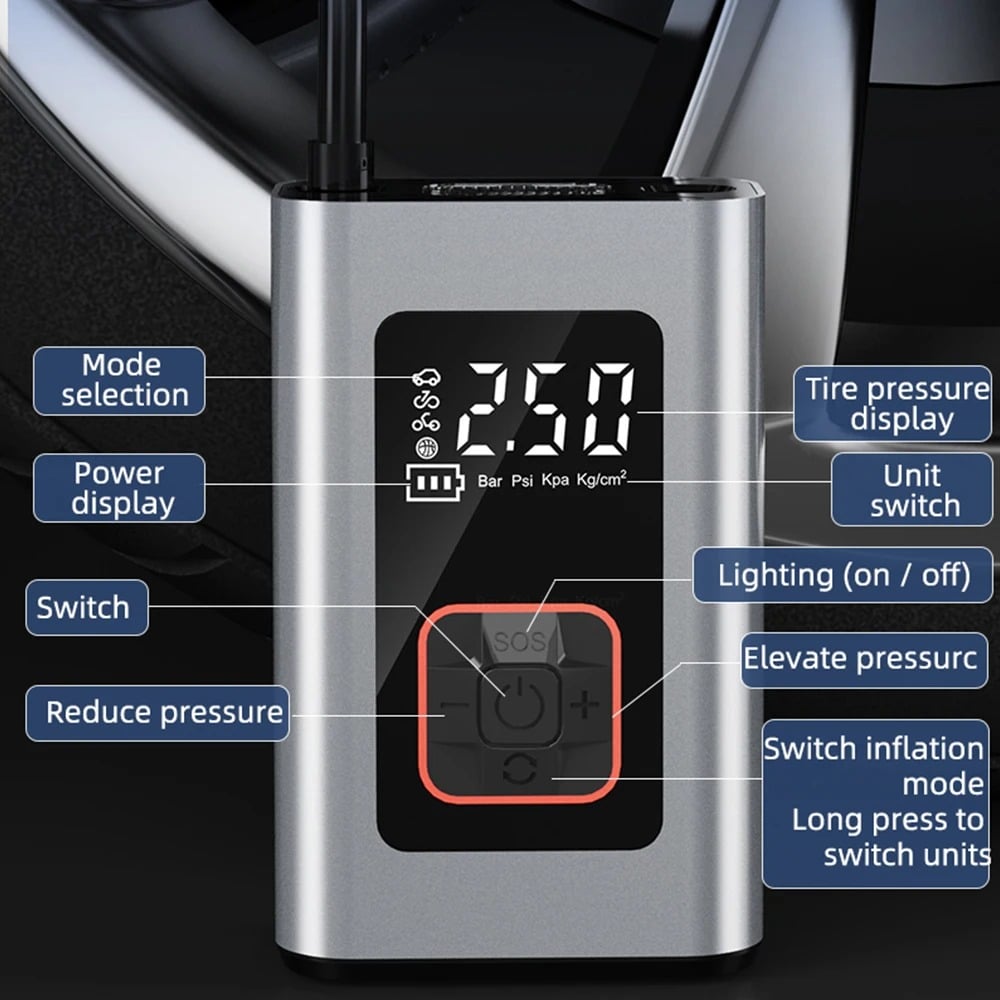 Compact Automatic Car Tire Air Pump