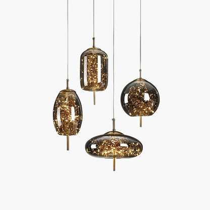 Modern Glass LED Pendant Light with Artistic Bubble Design
