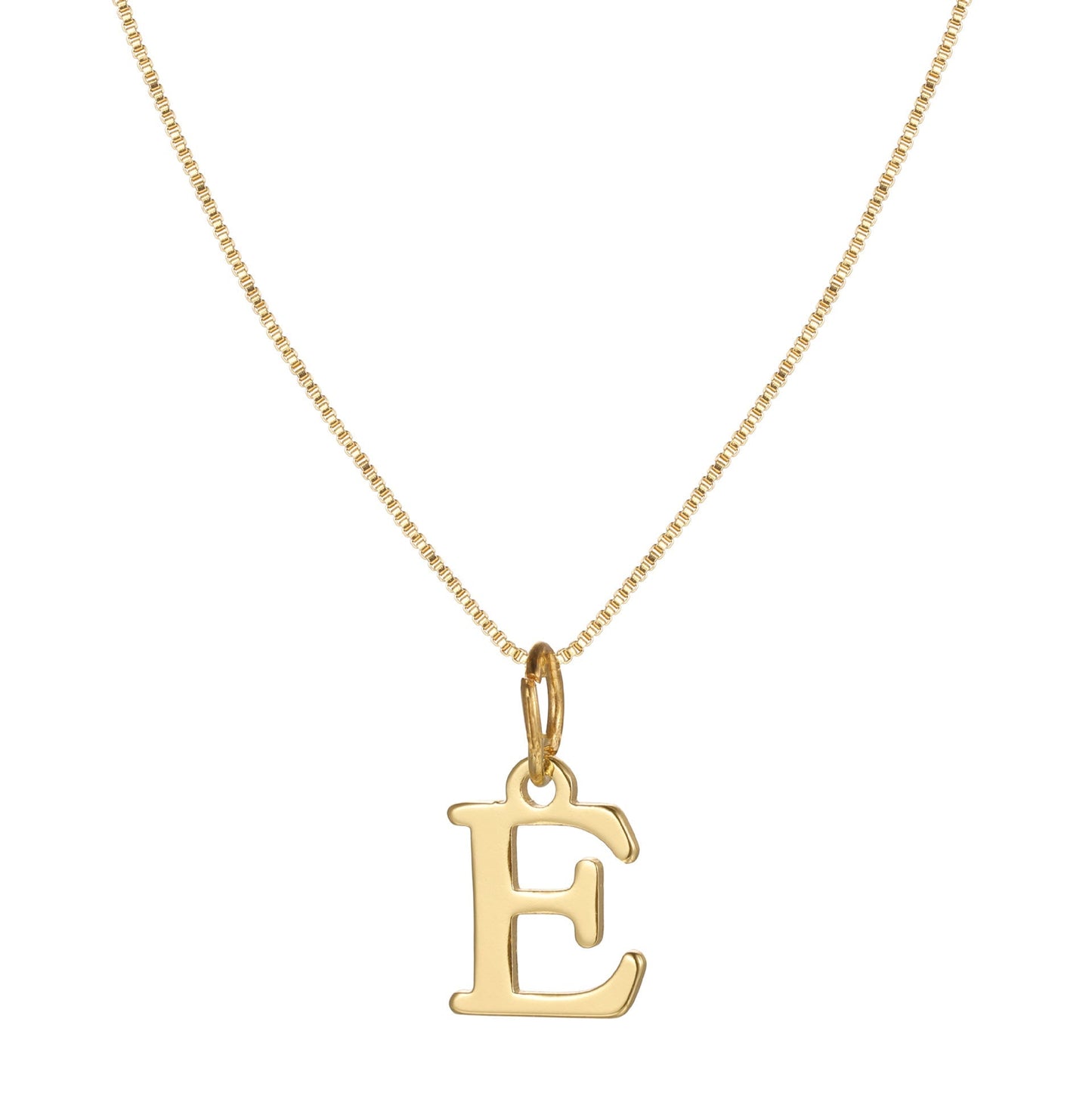 Schlichte Halskette mit Initialenanhänger aus 14-karätigem Gold