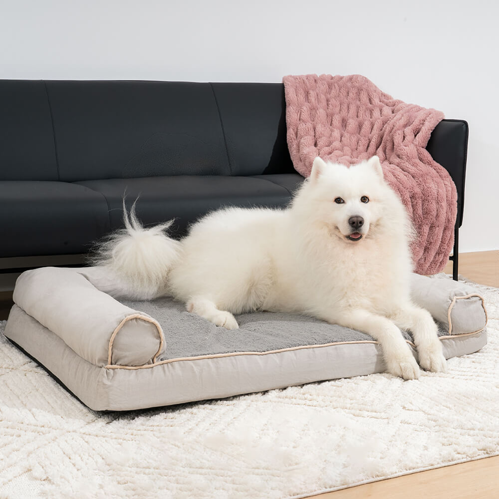 Plush Orthopedic Faux Suede Pet Bed