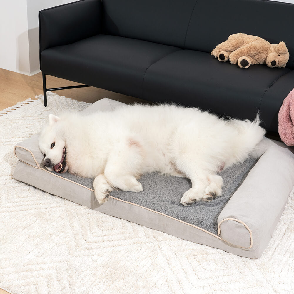 Plush Orthopedic Faux Suede Pet Bed