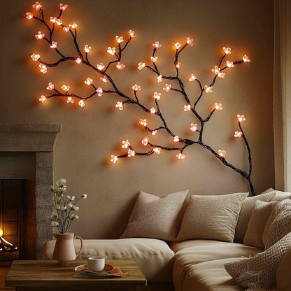 Pink Floral Slim LED Wall Lamp - Halri