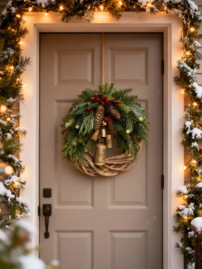 Rustic Christmas Front Door Wreath