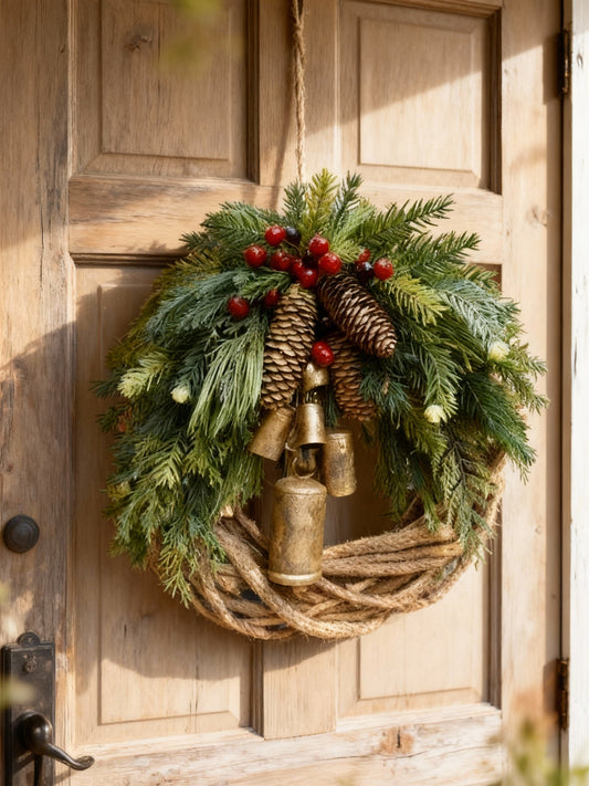 Rustic Christmas Front Door Wreath - Halri