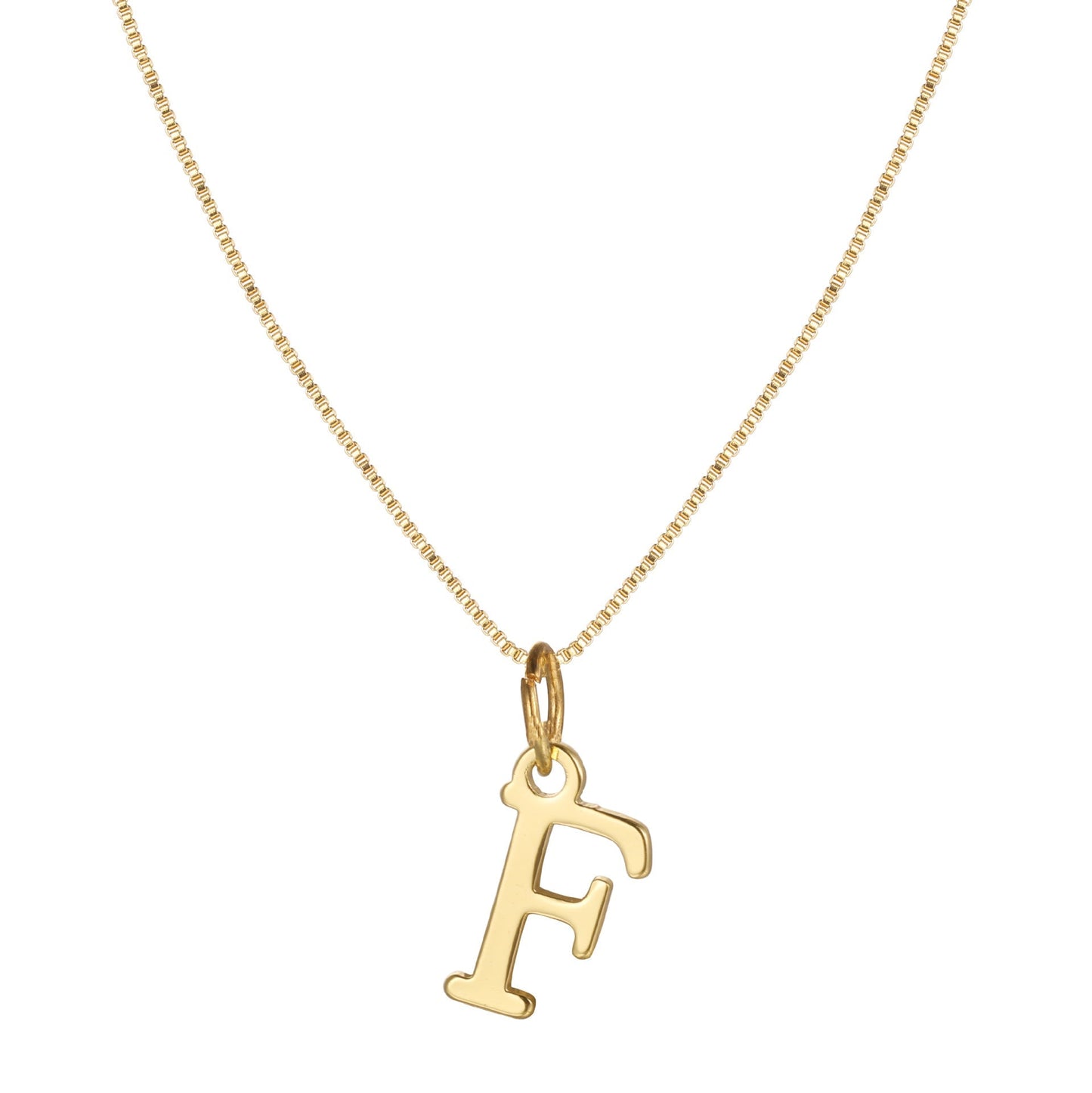 Schlichte Halskette mit Initialenanhänger aus 14-karätigem Gold