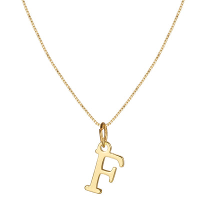 Schlichte Halskette mit Initialenanhänger aus 14-karätigem Gold