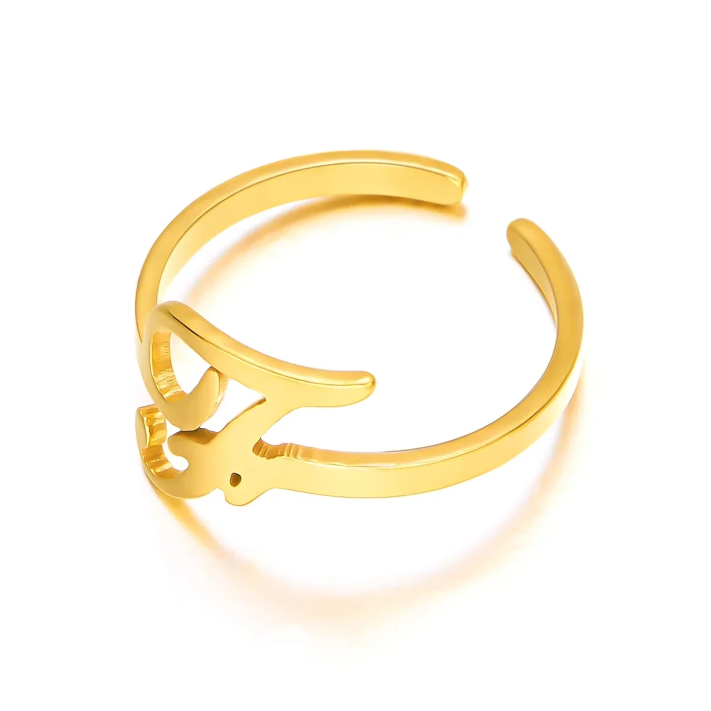 Personalisierter Ring mit Monogramm in Schreibschrift