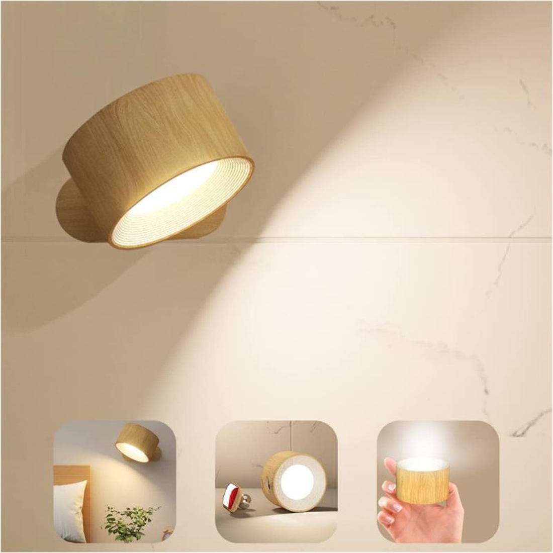 Flexible LED-Wandleuchte mit 360-Grad-Drehung