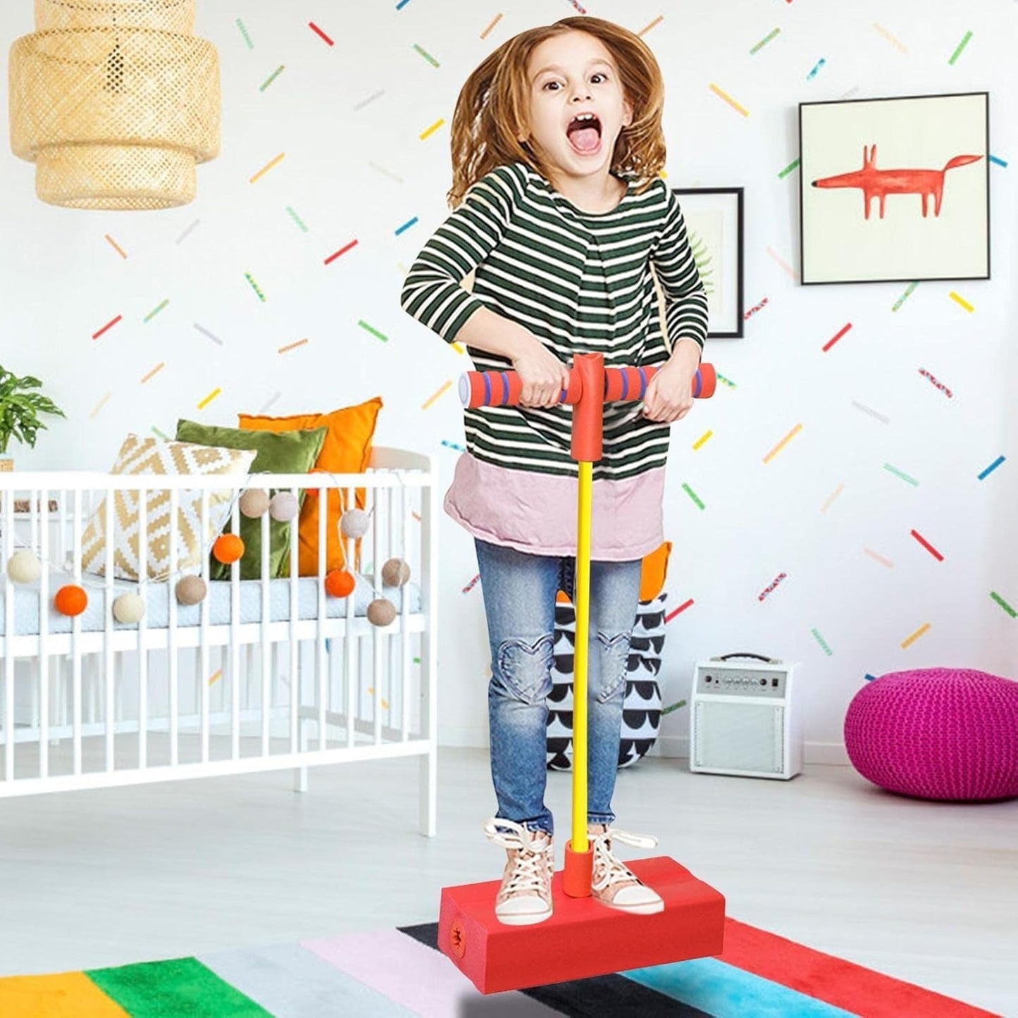 Bouncy Pogo Stick Toy with Funny Sounds for Kids - Halri