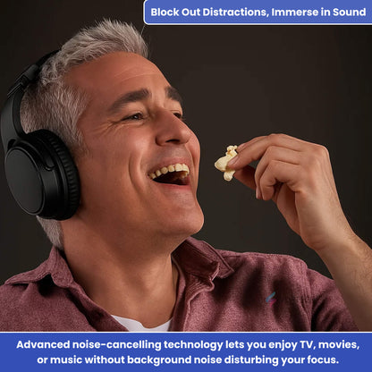 Cordless TV Headphones with Noise Cancelling Comfort Fit