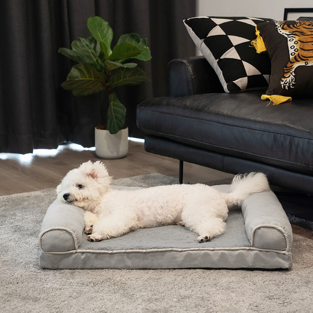 Plush Orthopedic Faux Suede Pet Bed