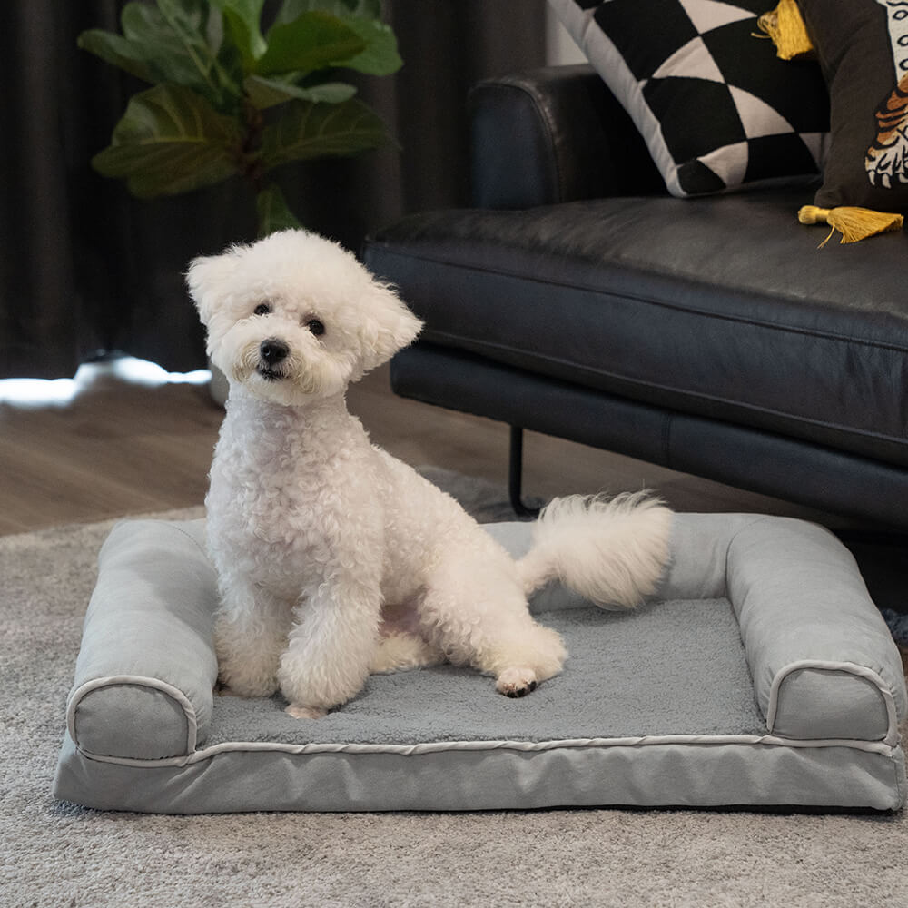 Plush Orthopedic Faux Suede Pet Bed