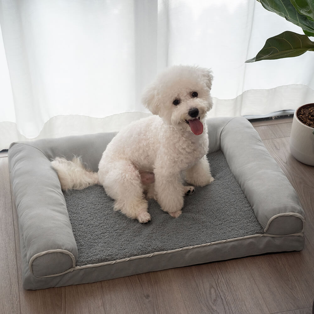 Plush Orthopedic Faux Suede Pet Bed