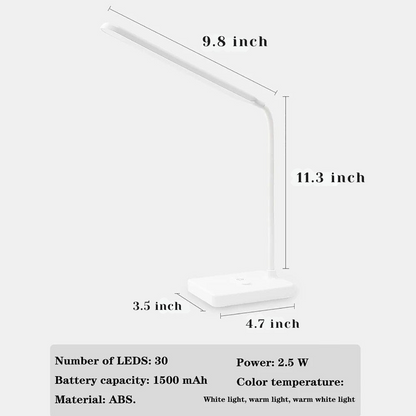 Adjustable LED Desk Light with USB Charging and Color Options