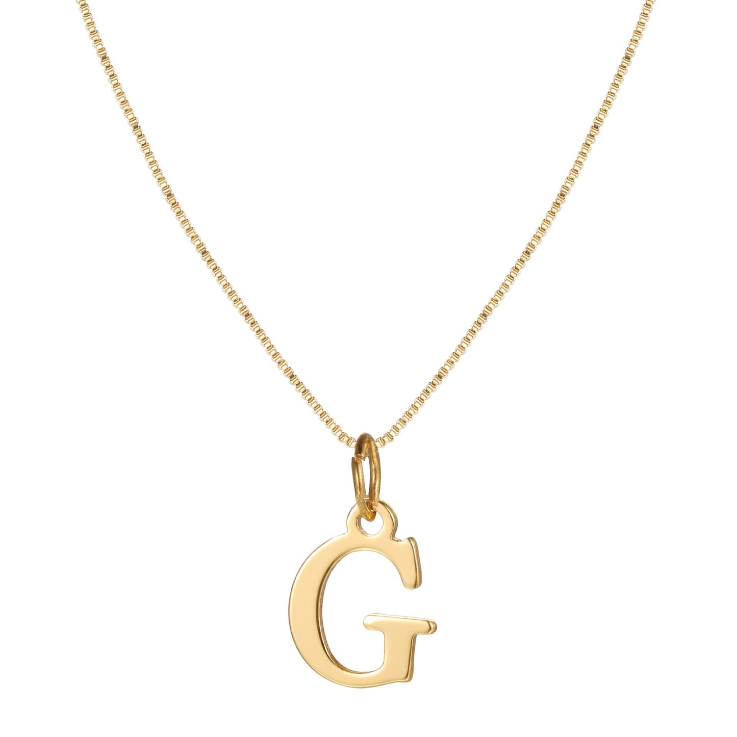 Schlichte Halskette mit Initialenanhänger aus 14-karätigem Gold